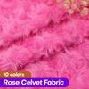 Тисненая микрофибра плюшевая искусственная меховая ткань розовая фланелевая ткань для кукольной одежды своими руками пэчворк швейный материал фон декор
