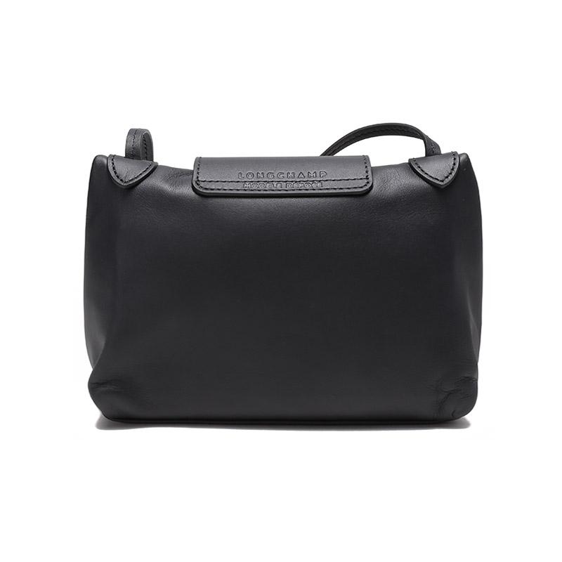 Longchamp Le Pliage 20 Snap Button Zipper Closure Leather Shoulder Crossbody Bag Women bags Black 10188987001