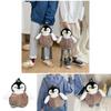 Cute Cartoon Penguin Plush Backpack Ins Style Girl's Bag Brown Soft