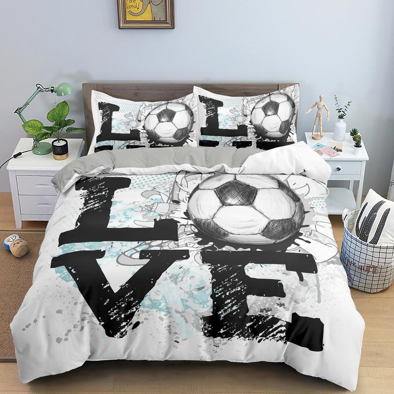 Football Bedding Set Printing Pillowcase Quilt Cover Soccer Duvet Covers Home Textiles Queen King Size Sport Theme Quilt Cover