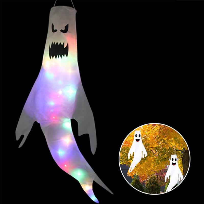 Украшение на Хэллоуин, призрак, ветроуказатели, светодиодные светящиеся висячие жуткие ужасы, тематическая вечеринка, украшение для дома, товары для двора и улицы