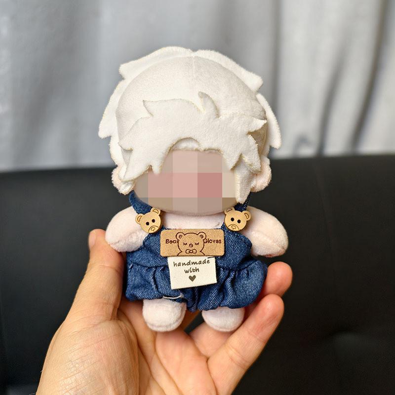 [Cloth Only] 16cm Plush Doll Clothes Set, Circle Smiling Face Shirt Overalls Series Set Dress Up.