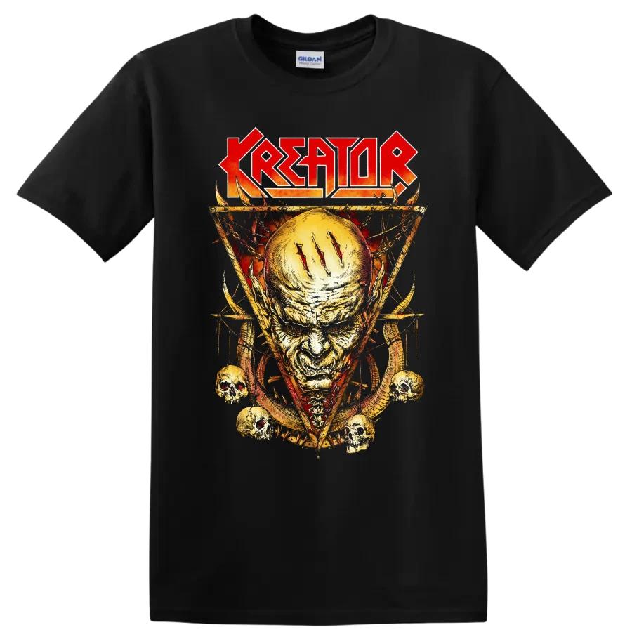 Kreator Металлическая Музыка Череп Футболка Агрессивный Трэш Хоррор Арт Футболка
