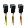 Relay Socket Car Relay JD-1912 SPST 4 Pole 80A DC12V Car Wire Bundle Socket with Plug Pack of 3