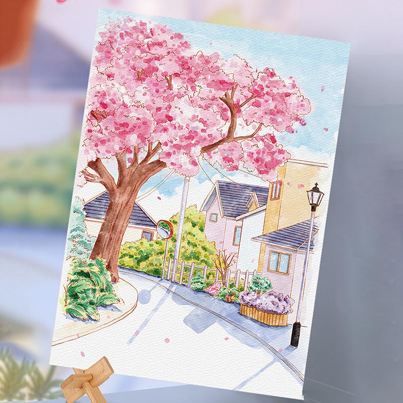 Портативный альбом для акварельной живописи 4 листа Книжка-раскраска с кистью Книга для гуаши Детская книга для рисования граффити Канцелярские товары