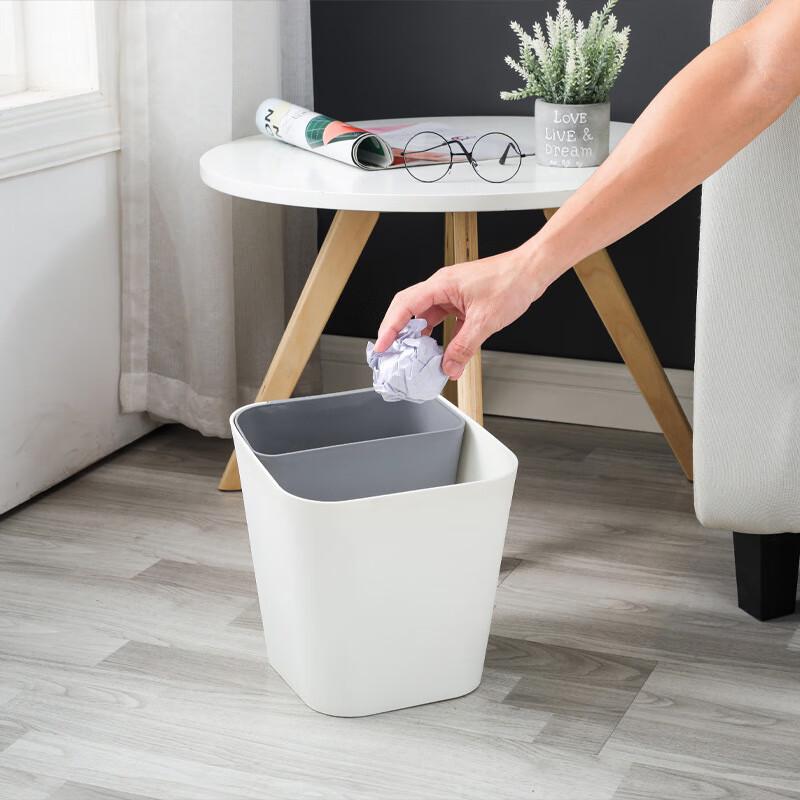 HUIHUADU Утолщенный пластиковый мусорный бак с двумя отделениями для раздельного сбора отходов