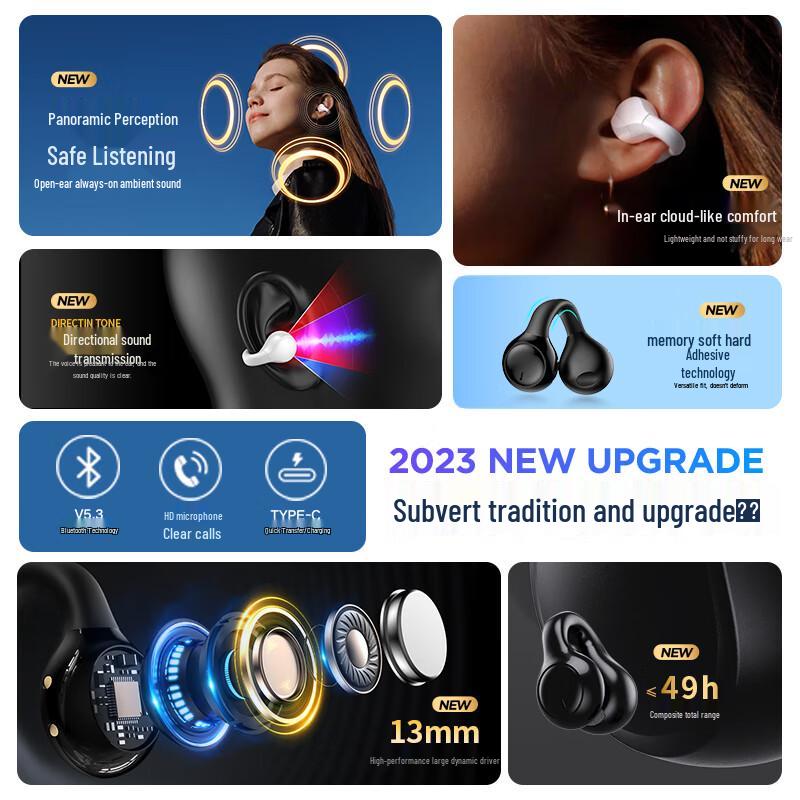 aigo TWS Open-Ear Bluetooth Clip Earbuds