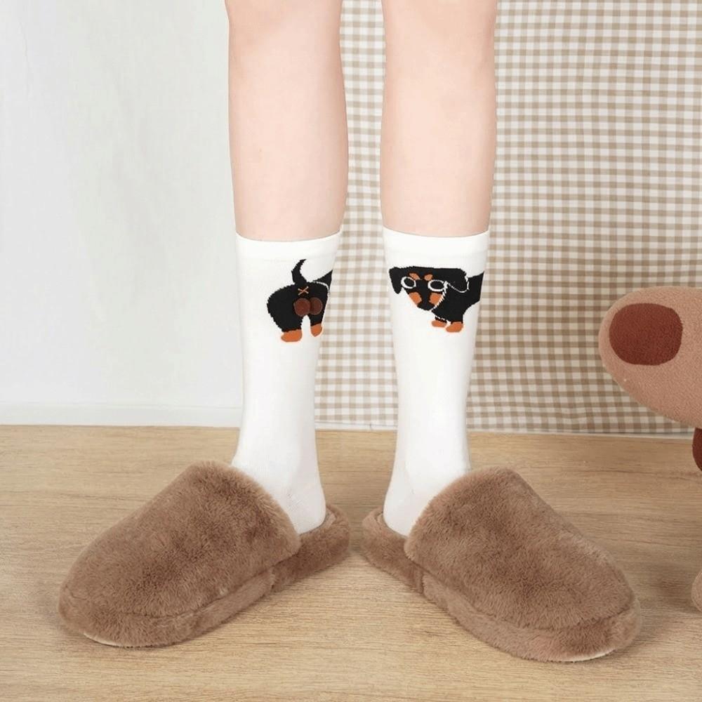 Soft Husky Dog Socks Breathable Dachshund Socks Whimsical Puppy Eggs Socks All Seasons