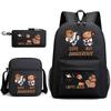 New Kapibara Student School Bag Fashion Popular Backpack Shoulder Bag Pencil Bag Three-piece Set