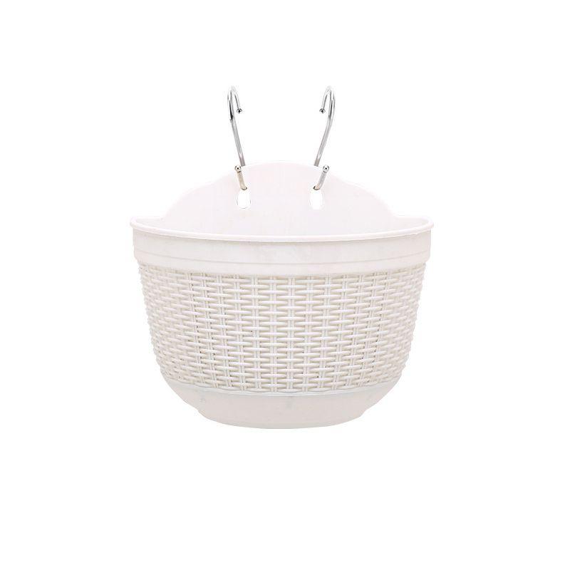 Креативное полукруглое смоляное кашпо для подвешивания на стену с имитацией ротанга для декора сада