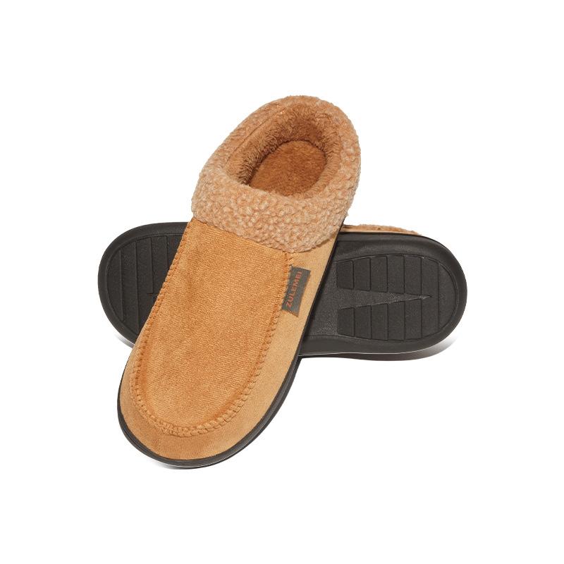 Winter Men's Casual Warm Shoes Soft Breathable Loafers Slippers Comfortable Leisure Cotton Slippers Peas Shoes Slip-On Flats Male Loafers Slippers