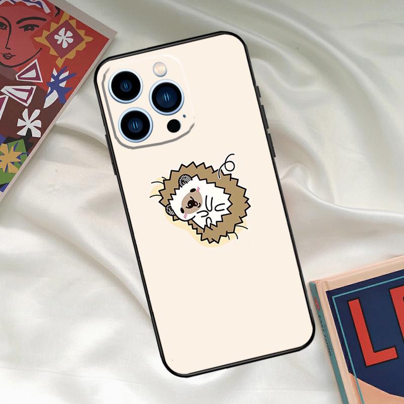 Kawaii Hedgehog Heart Phone Case For iPhone 15 14 12 11 13 16 17 Pro Max 15 16 Plus 13 Mini 16e 17 Air Funda Cover