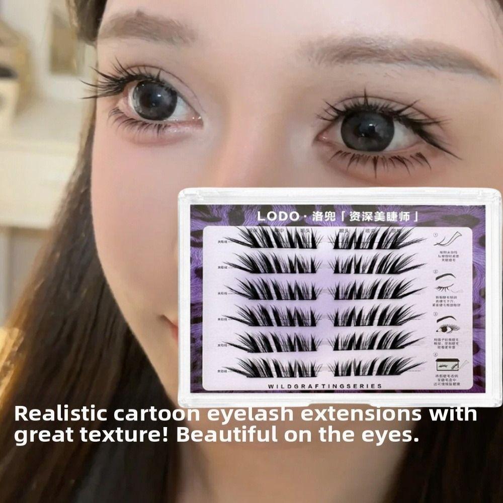 Comic Style Black Swan False Eyelashes Without Glue 6 Rows Fake Eyelashes  Party