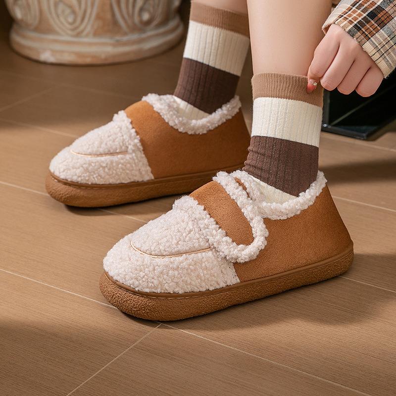 Winter Warm Plush Soft Comfortable Bag and Cotton Slippers Couple Fashion Versatile Soft Cute Home Outdoor Lightness
