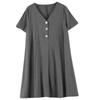 2023 Summer Casual Maternity and Nursing Dress - Solid Color, Loose Fit, Large Size, Korean Style, Mid-Length Skirt