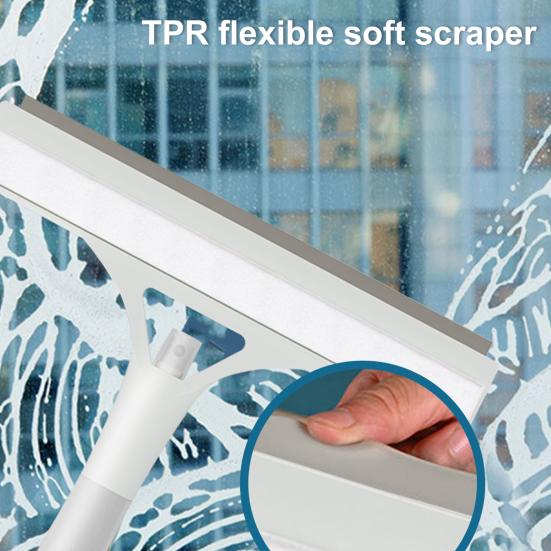 Cleaning Brush with Integrated Scraper All-Purpose Shower Glass Cleaner Easy To Clean Rust-Resistant Window Scraper