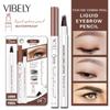 VIBELY Микрорезной полюс Мелкозернистый карандаш для бровей с четырьмя вилками Водостойкий жидкий карандаш для бровей с четырьмя головками Карандаш для бровей