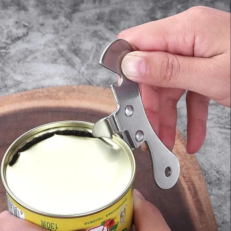 Stainless Steel Can Opener Safe Side Cut Multifunctional Tin Jar Opener Ergonomic Kitchen Can Cutting Tool 6