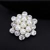 Women Elegant Rhine Stone Flower Wedding Bridal Scarf Brooch Pin KTJ