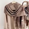 1116 autumn and winter new imitation cashmere scarf women's warm thickened outer shawl student plaid simple scarf wholesale