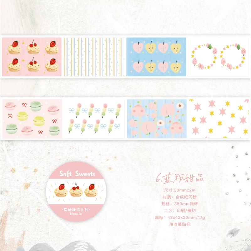 Journal GO 3x200cm Sweet Cute Cartoon Tape Student DIY Stationery Decoration Stickers for Scrapbook Collage Junk Journal Card