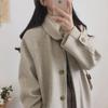 2024 Autumn/Winter Women's Knee-Length Thickened Wool Coat, Loose Slim Fit, Korean Style, Plus Size Available