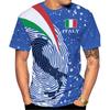 Italy Flag Graphic Men's T-shirts 3D Print Italian National Emblem T-shirts Streetwear Oversized Short Sleeve Tops