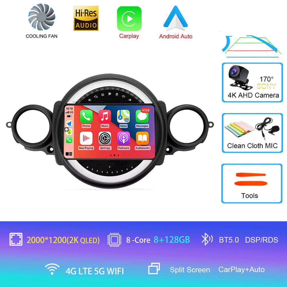 Автомагнитола Android 14 для BMW Mini Cooper R56 R60 R51 2006 - 2015 GPS Carplay Навигация Стерео Авто DSP BT DVD Мультимедийный плеер