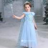 Frozen Elsa Dress Princess Dress Tiara Snowflake Stick Gloves 4 Piece Set Kids Costume Blue Girls 110 Kids Costume Girls Girls Princess Costume