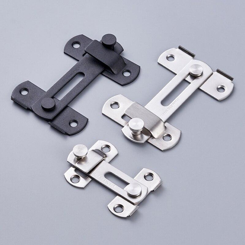 Stainless Steel Door Hasp Safety Buckle Latch Sliding Pet Cage Door Lock Security Hardware With Screws Window Cabinet Home Latch