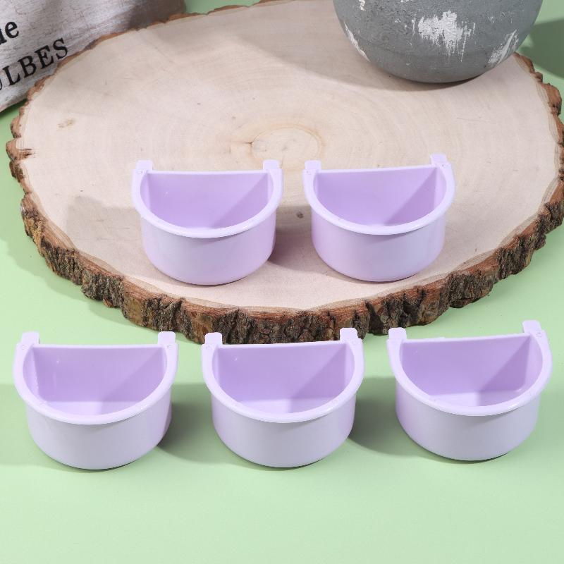 Semicircular Hanging Bird Feeder Cups - Cage Mounted Plastic Food & Water Bowls for Parrots, Budgies & All Bird Species