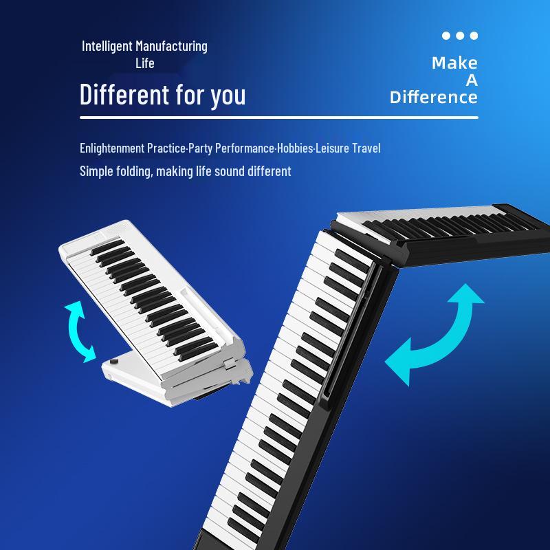 Портативное складное MIDI-пианино Bluetooth с 88 клавишами и зарядкой