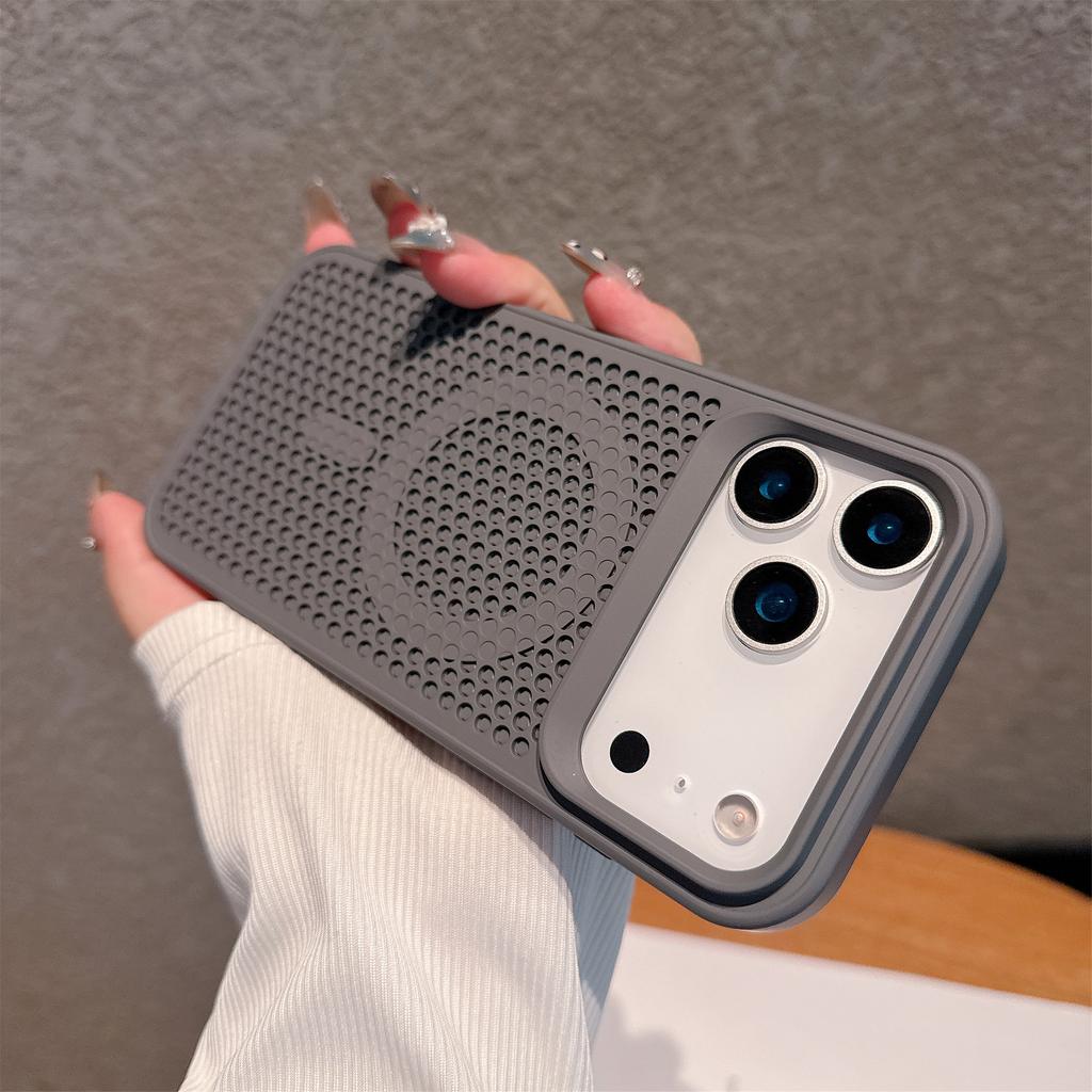 Сетчатый чехол для отвода тепла для беспроводной зарядки MagSafe для iPhone 17 16 15 14 Plus 13 12 Pro Max 17 Air Дышащая жесткая крышка