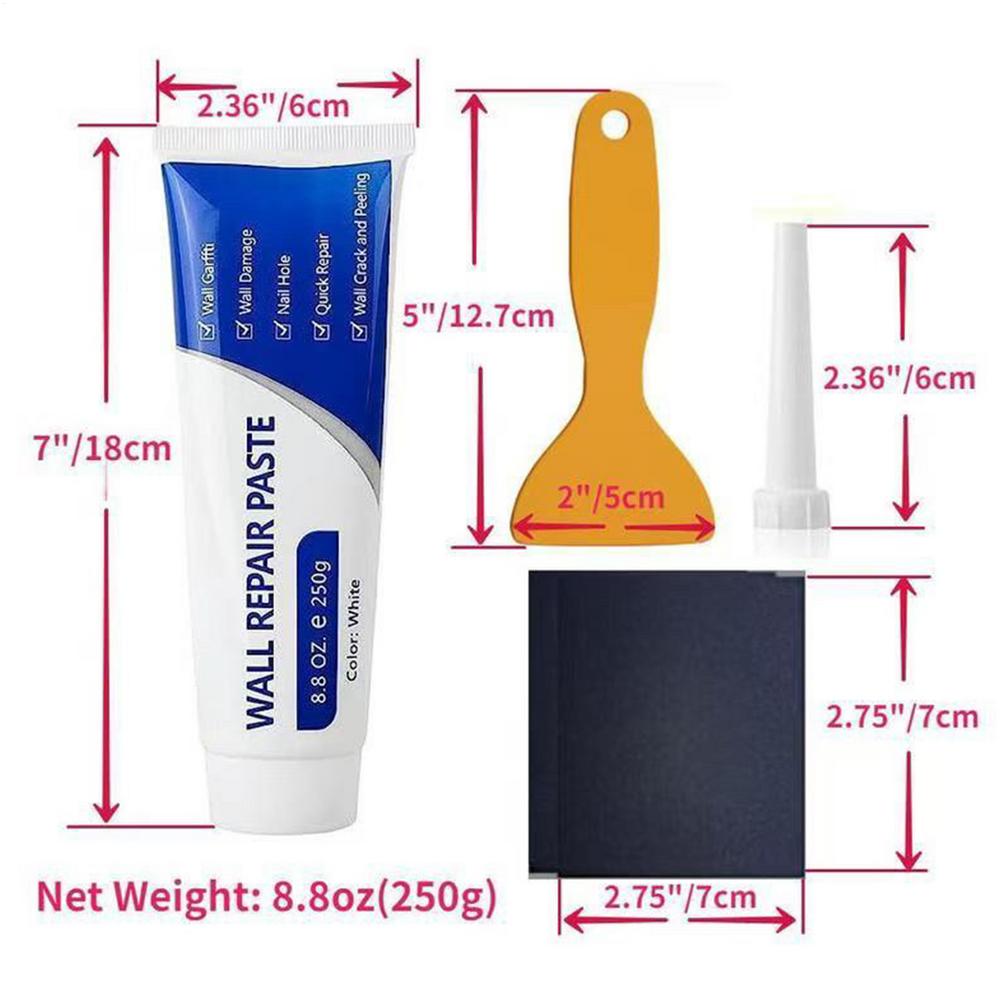 250g Drywall Repair Kit Wall Hole & Crack Filling Paste Quick-Drying Mending Agent Mold Resistant Home Restoration Tool