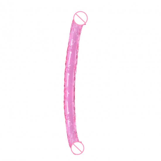 Double Head Dildo Simulation Men's Tonglala Lengthened Transparent Dildo Color Masturbation Device Stick Adult Supplies