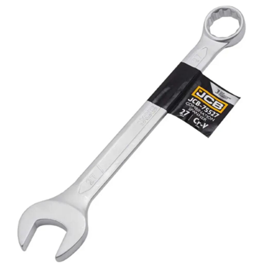 JCB 2-sided open-end wrench 27 mm Cr-V 12-point