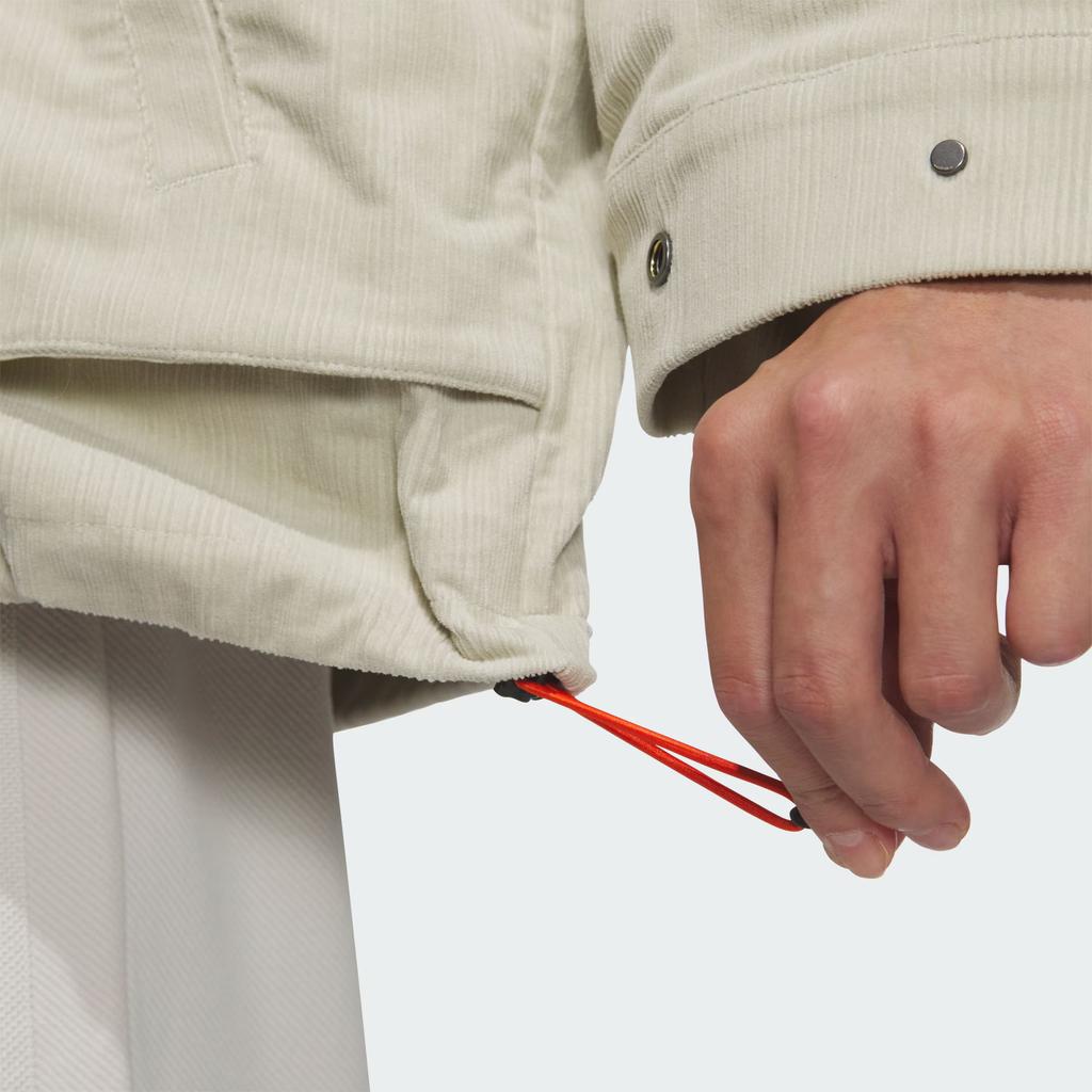 Adidas FW24 Tech Textured Series Logo Pattern Sports Casual Polo Jacket Men Jacket Sesame Earth-Grey JI8687