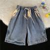 Джинсовые шорты мужские летние тонкие повседневные спортивные шорты для активного отдыха большого размера дышащие трендовые свободные шорты