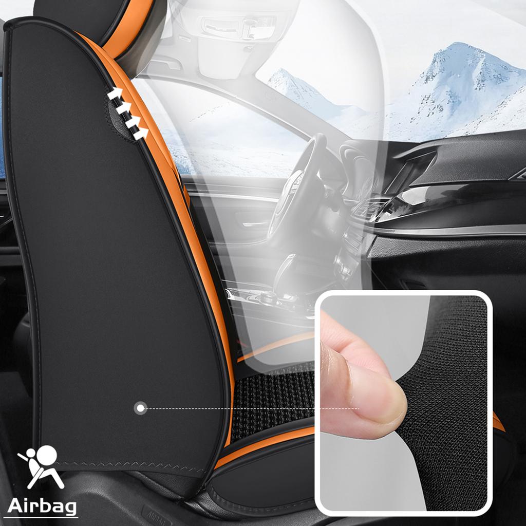 Премиальные 5-местные чехлы на сиденья автомобиля из ПУ-кожи и ткани «Ледяной шелк», полное покрытие, раздельные подголовники, нескользящие, прочные, универсальные, подходят для 95% автомобилей