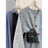 Supply soft waxy knitted cardigan women's love button jacket top autumn and winter casual lazy versatile sweater