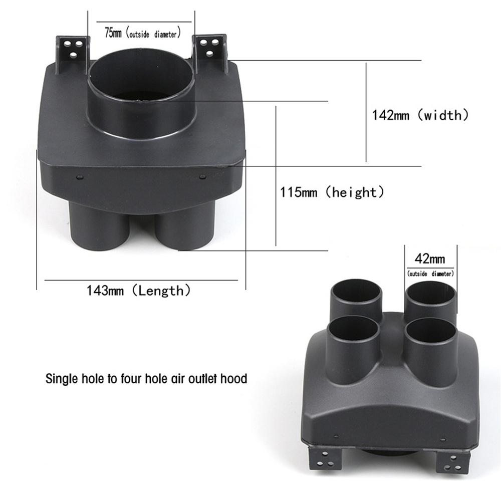 1 отверстие 75 мм к 4 отверстиям 42 мм Дизельный парковочный отопитель Выход воздуха Вентиляционная крышка Адаптер