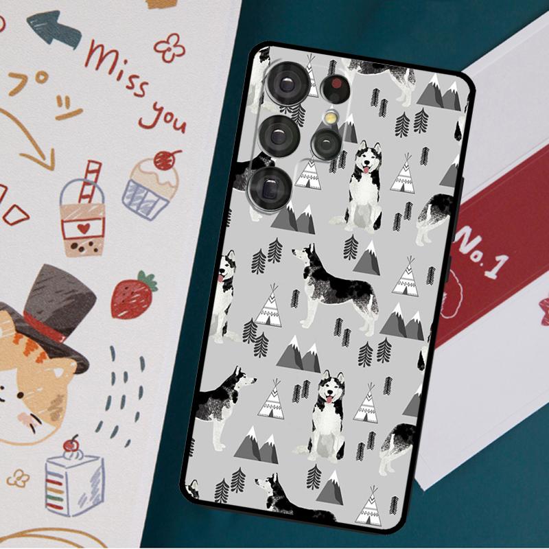 Alaskan Husky Dog Cute Puppy Case For Samsung Galaxy S23 S22 S21 Ultra S20 FE Note 20 Ultra S8 S9 S10 Note 10 Plus Cover