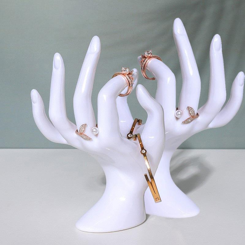 Пластиковая подставка-дисплей для колец, модель руки 'ОК', реквизит для съемки украшений в прямом эфире, подставка-дисплей для браслетов