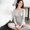 Thickened Modal Maternity Thermal Top for Breastfeeding – Autumn/Winter Lounge Wear