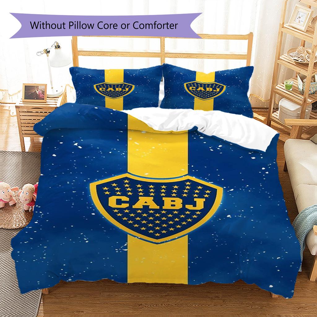 Boca Juniors Pattern Bedding Set Quilt Cover Pillowcase Home Decor Gift (1 * duvet cover + 2 * pillowcase, without core)