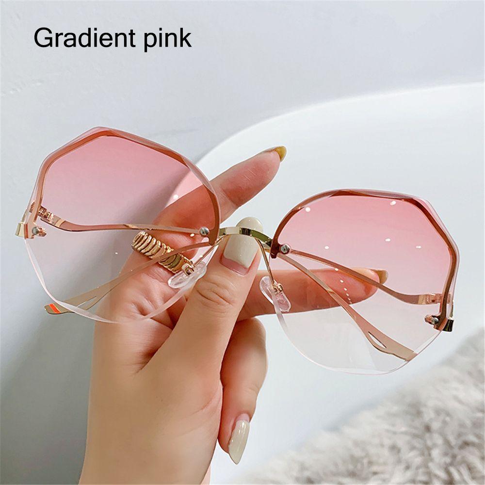 UV Protection Lightweight Comfortable Durable High Quality Stylish Retro Alloy Metal No Rim Lenses Sun Glasses