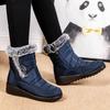 Women's Fashion Winter Warm Faux Rabbit Fur Short Boots Snow Boots with Side Zipper Casual Non Slip Waterproof Thermal Shoes