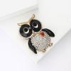 Креативная брошь в виде совы из сплава со стразами, милая женская одежда, корсаж, ювелирные изделия, булавка