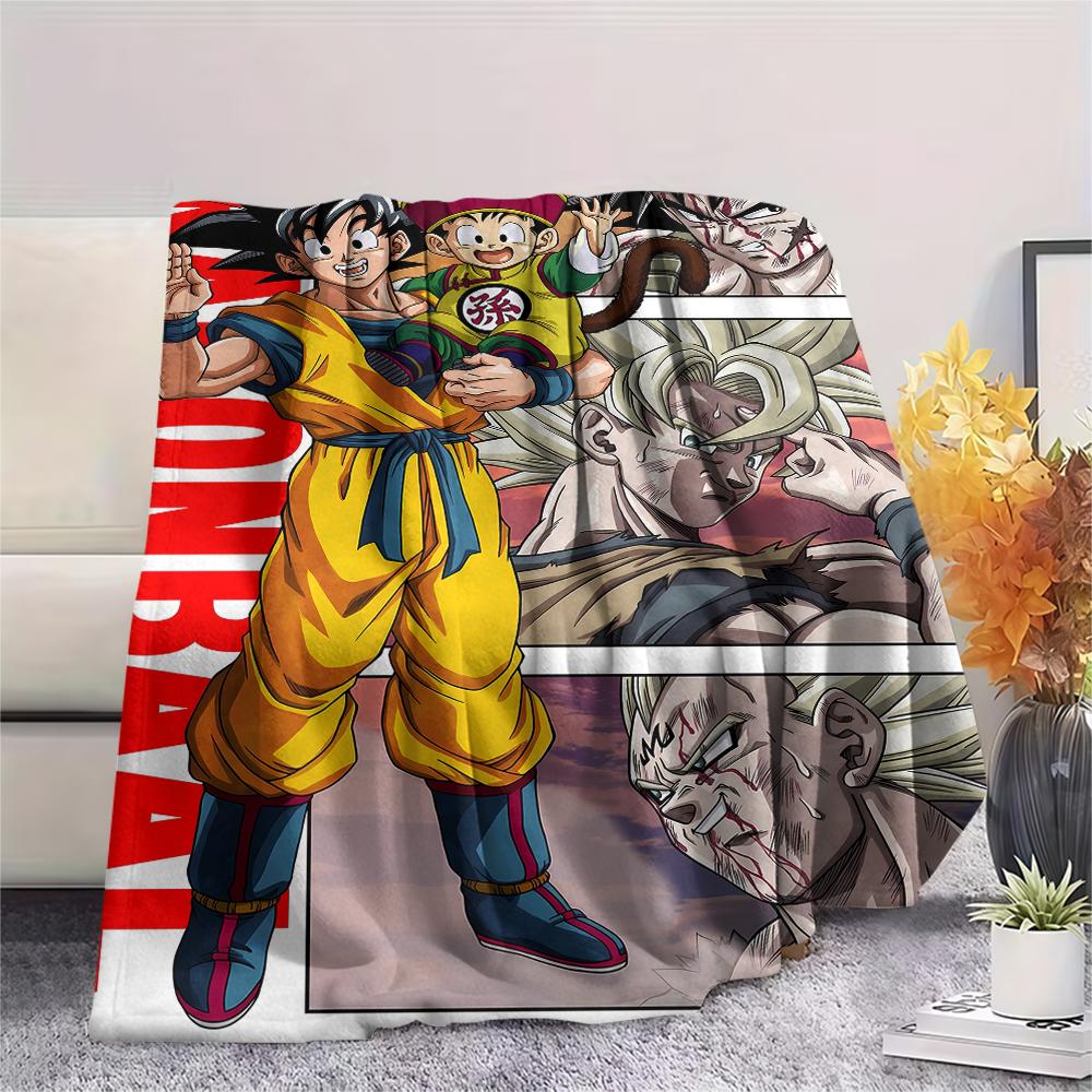 Фланелевое одеяло с принтом персонажей Dragon Ball, Высококачественное, Удобное для всех сезонов, Декор для дома, Тепло и уют, Идеально для рождественских подарков