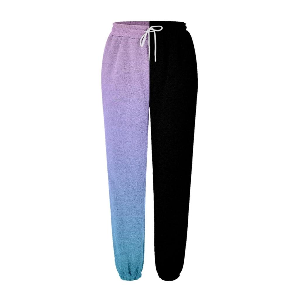 Женские повседневные модные спортивные штаны повседневные брюки с принтом одинакового цвета